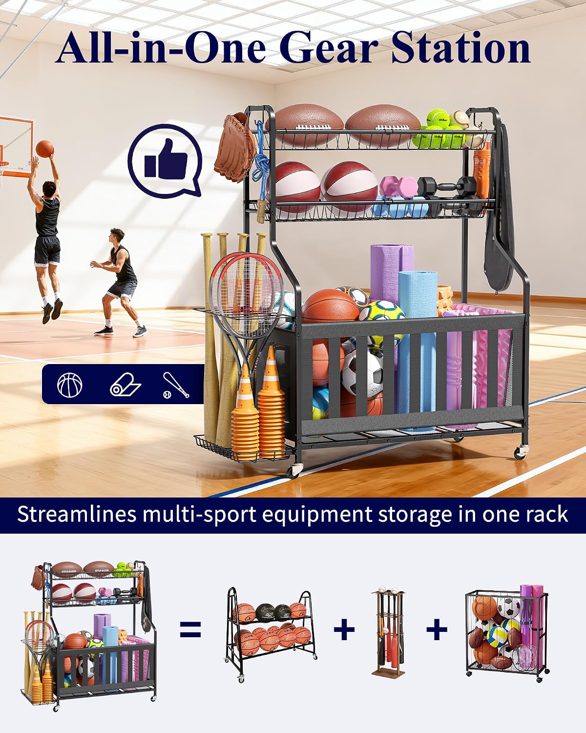 منظم تخزين معدات رياضية، رف تخ - مراجعة Sports Equipment Bat وسعره